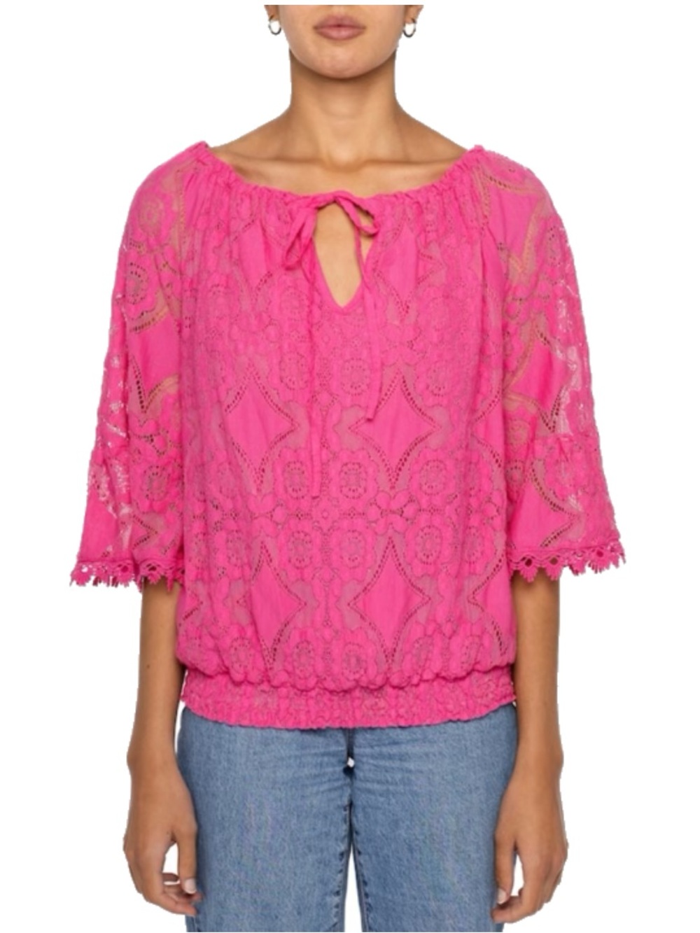 NWT Astrid Almost Famous Blouse in fuchsia